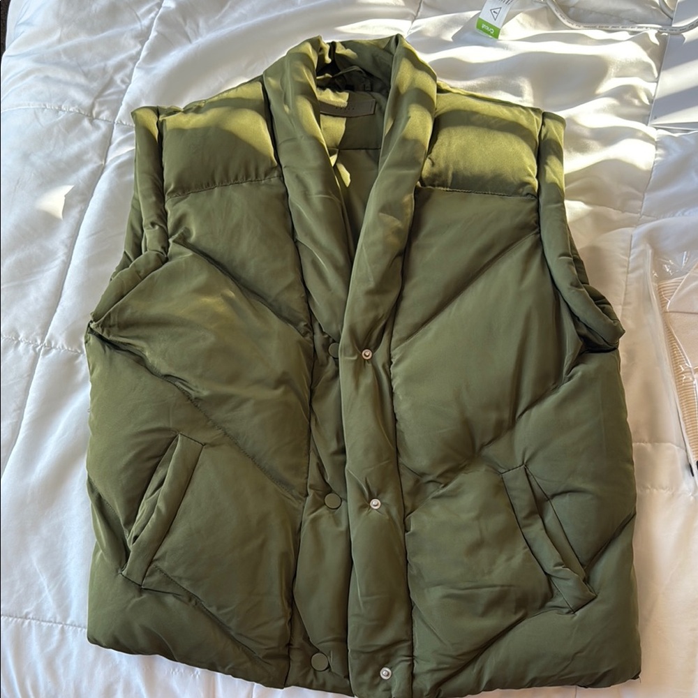 Blank NYC Olive Green Puffer Vest